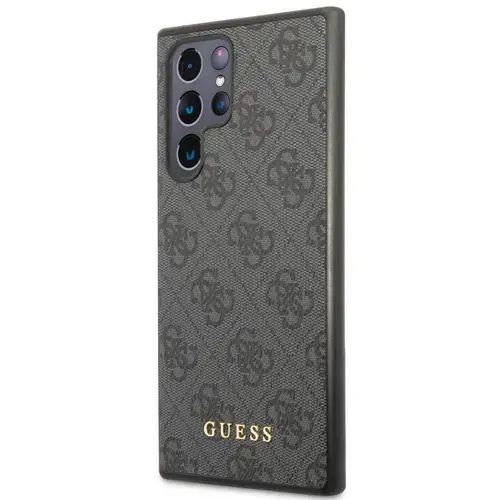 Guess Husa 4G Metal Gold Logo Samsung Galaxy S24 Ultra Negru