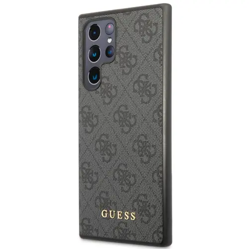 Guess Husa 4G Metal Gold Logo Samsung Galaxy S24 Ultra Negru