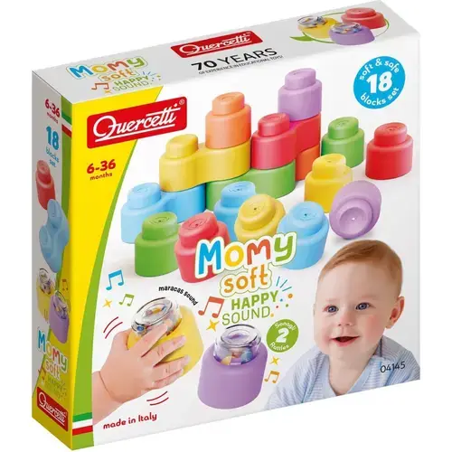 Set blocuri moi Quercetti Momy Soft Happy Sound, 18 piese