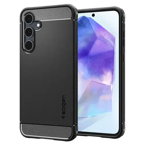 Husa pentru Samsung Galaxy A55 5G, Spigen, Rugged Armor, Neagra