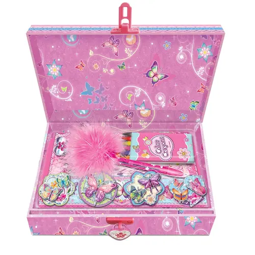 Cutie muzicala cu accesorii Pecoware 170176BG, Carton, Fluturi, 3+, Multicolor
