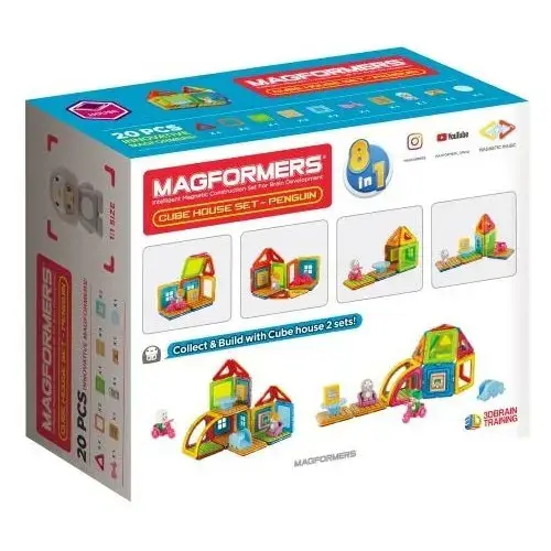 Blocuri magnetice cu pinguini pentru casa cubica Magformers - Penguin