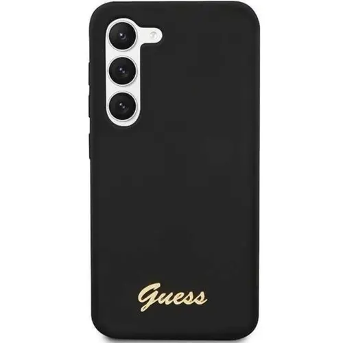 Guess Husa Liquid Silicone Metal Logo Samsung Galaxy S23 Negru