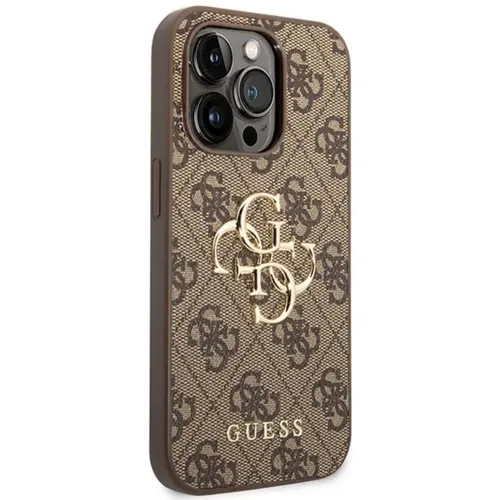 Husa Guess PU 4G Metal Logo iPhone 15 Pro Max, Maro