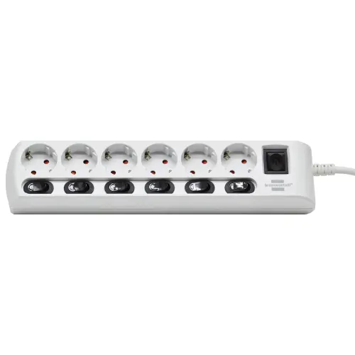 Prelungitor Brennenstuhl 1153110126, 6 prize cu intrerupatoare, 2m, Alb
