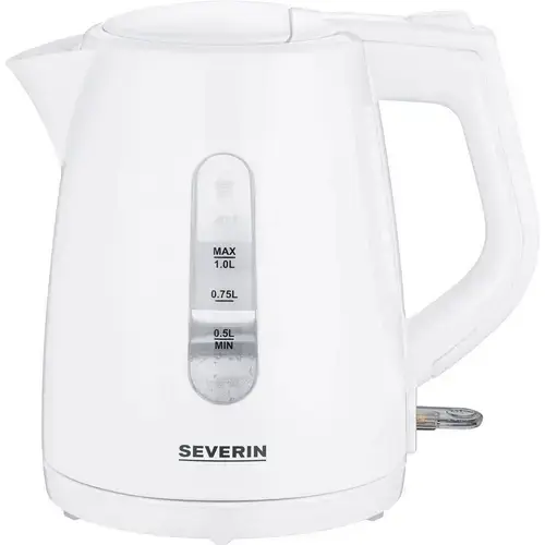 Fierbator Severin WK 3411, 2200W, 1 L, baza 360°, filtru anti calcar, Alb