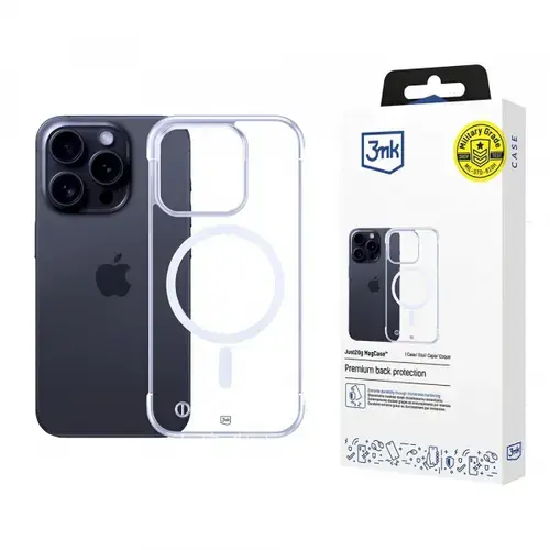 Husa MagSafe pentru Apple iPhone 15 Pro Max, 3MK, Just20g, Transparenta