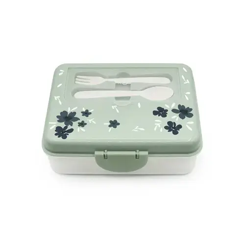 Cutie pranz Bento Melii, 2 niveluri, compartimente multiple, 20x16.5x8.5cm