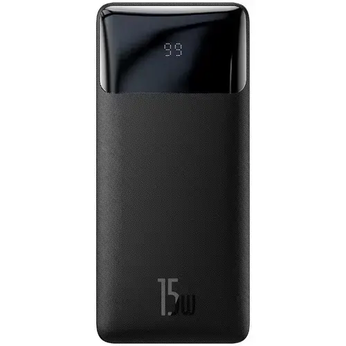 Acumulator extern Baseus Bipow Digital Display, 30000mAh, PD 15W, 2 x USB, 1 x USB Type-C, 1 x Micro USB, total 3A, Negru