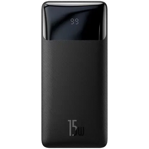Acumulator extern Baseus Bipow Digital Display, 30000mAh, PD 15W, 2 x USB, 1 x USB Type-C, 1 x Micro USB, total 3A, Negru