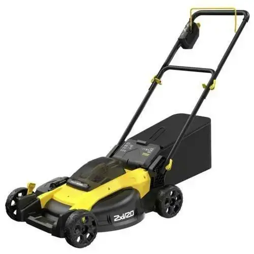 Masina de tuns gazonul Stanley SFMCMW2651M-QW cu acumulator 18V 2 x 4.0 ah, motor fara perii, latime de taiere 51 cm, cos colector 40 litri