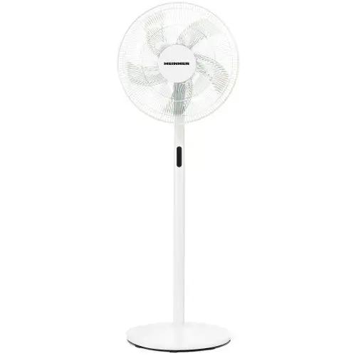 Ventilator cu picior Heinner HMSF-3WH, 48 W, Inaltime ajustabila, 8 viteze, Temporizator, Display LED, Telecomanda, Alb