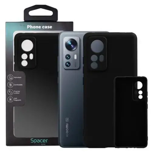 Protectie pentru spate Spacer SPPC-XI-12-SLK pentru Xiaomi 12, Negru