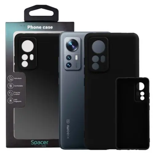 Protectie pentru spate Spacer SPPC-XI-12-SLK pentru Xiaomi 12, Negru