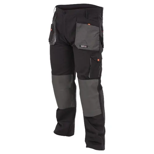 Pantaloni de lucru YATO, marime S, culoare negru, 9 buzunare