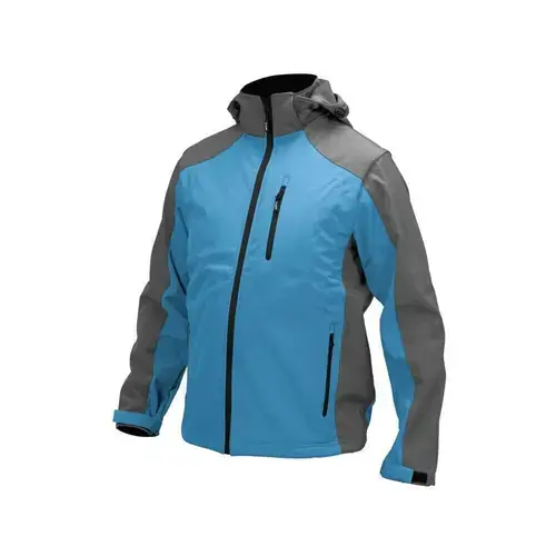 Jacheta softshell Yato, albastra, impermeabila, cu gluga detasabila, 3 buzunare, material poliester-spandex, S