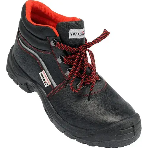 Bocanci de lucru, Yato, Piele, Negru, 45