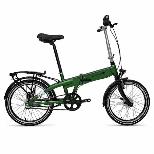 Bicicleta Pliabila Prophete 1294B, roti 20 inch, cadru aluminiu 300mm, 3 viteze, frana V - Brake, Verde