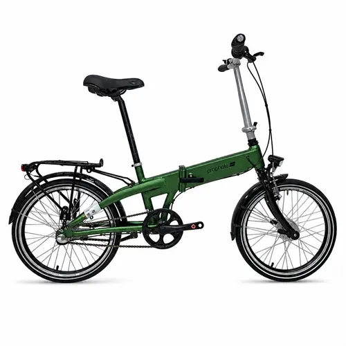 Bicicleta Pliabila Prophete 1294B, roti 20 inch, cadru aluminiu 300mm, 3 viteze, frana V - Brake, Verde