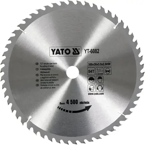 Disc circular lemn Yato YT-6082, 350X30X3.5mm, 54 dinti