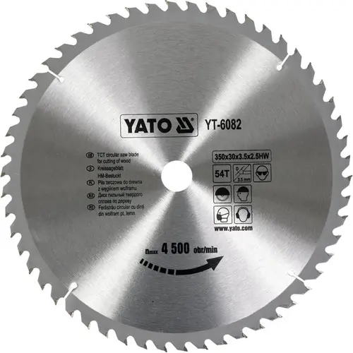 Disc circular lemn Yato YT-6082, 350X30X3.5mm, 54 dinti