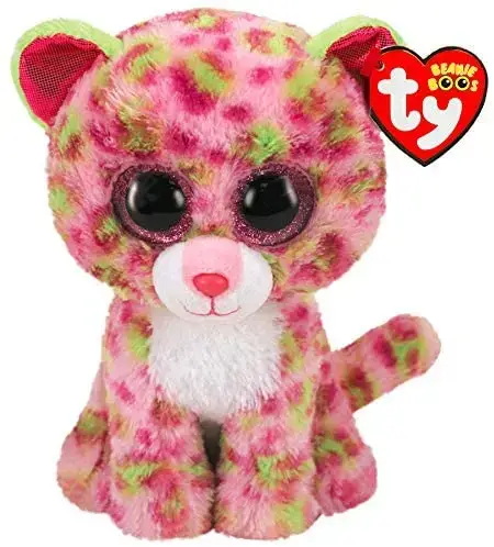 Jucarie de plus TY Boos Leopard, 15cm, Roz