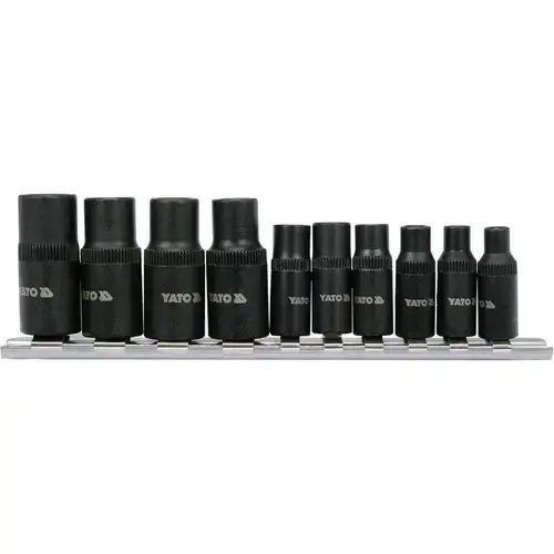 Set 10 adaptoare pentru robiere, Yato YT-29280, Negru