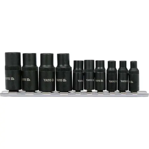 Set 10 adaptoare pentru robiere, Yato YT-29280, Negru