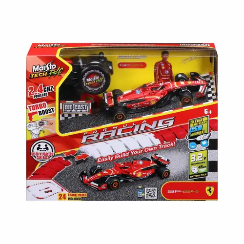 Set de joaca Ferrari SF 24 RC, circuit modular, telecomanda 2.4GHz, 1 : 41