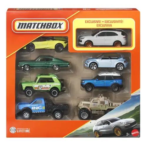 Set 8 masinute metalice Mattel Matchbox  Porsche Cayenne, 1:64