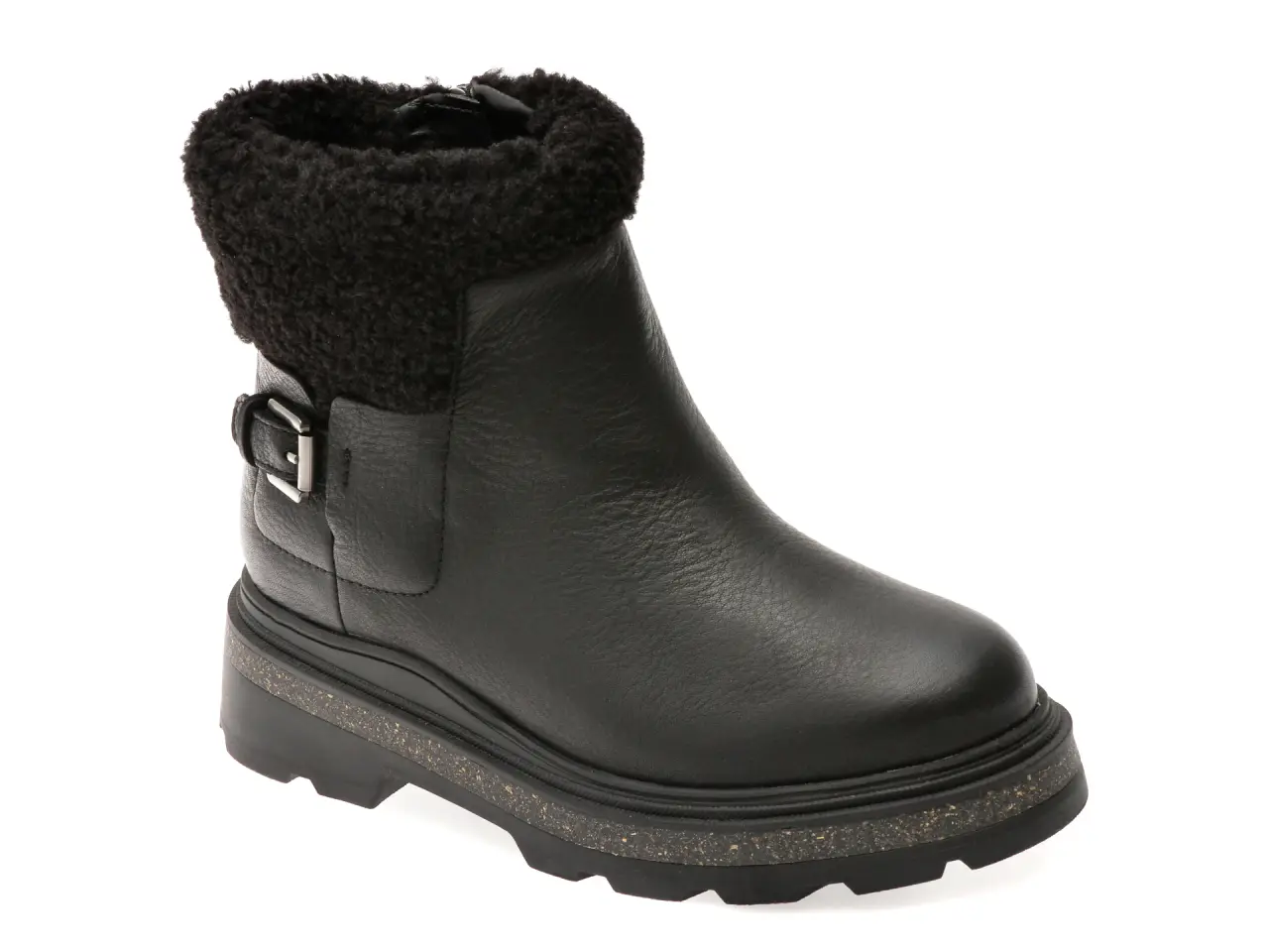 Ghete CLARKS negre, HENCROFT MADI WP, din piele naturala