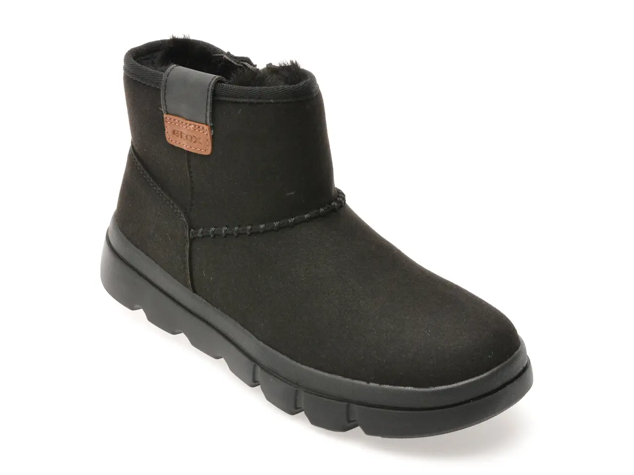 Ghete GEOX negre, J56NCA, din piele ecologica
