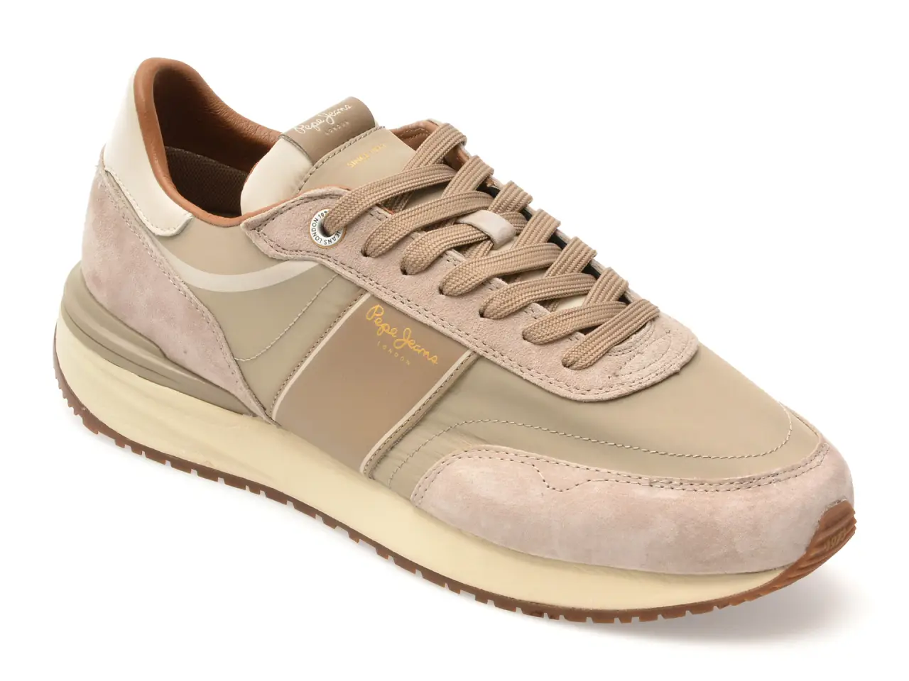 Pantofi sport PEPE JEANS gri, MS60008, din material textil si piele naturala