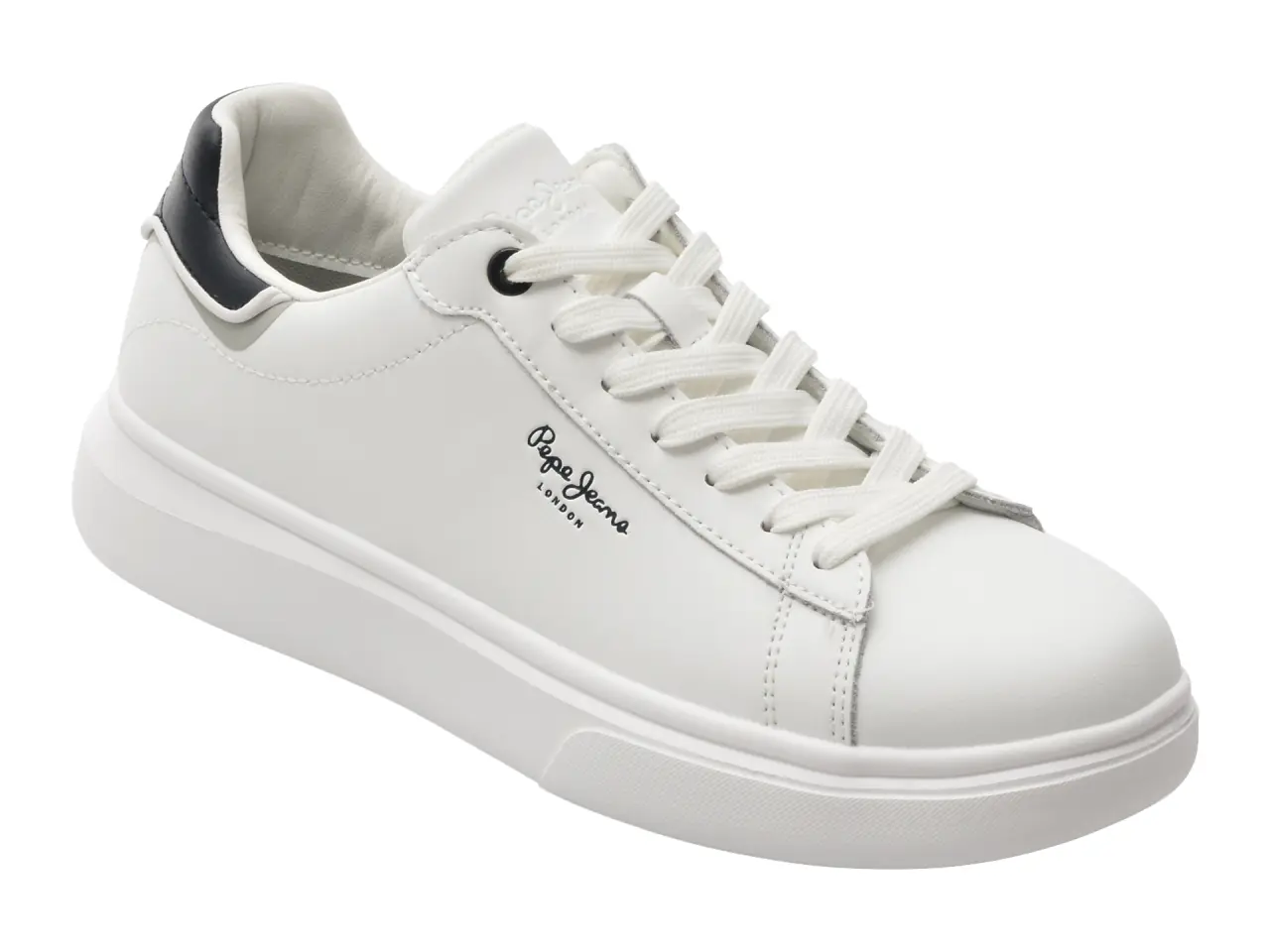 Pantofi sport PEPE JEANS albi, MS0044, din piele naturala