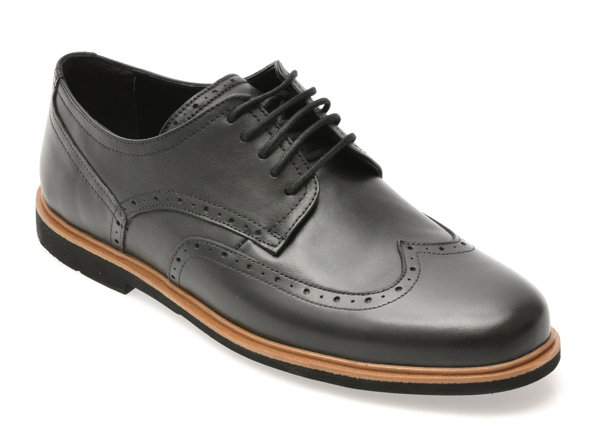 Pantofi eleganti BITE THE BULLET negri, TUR101, din piele naturala