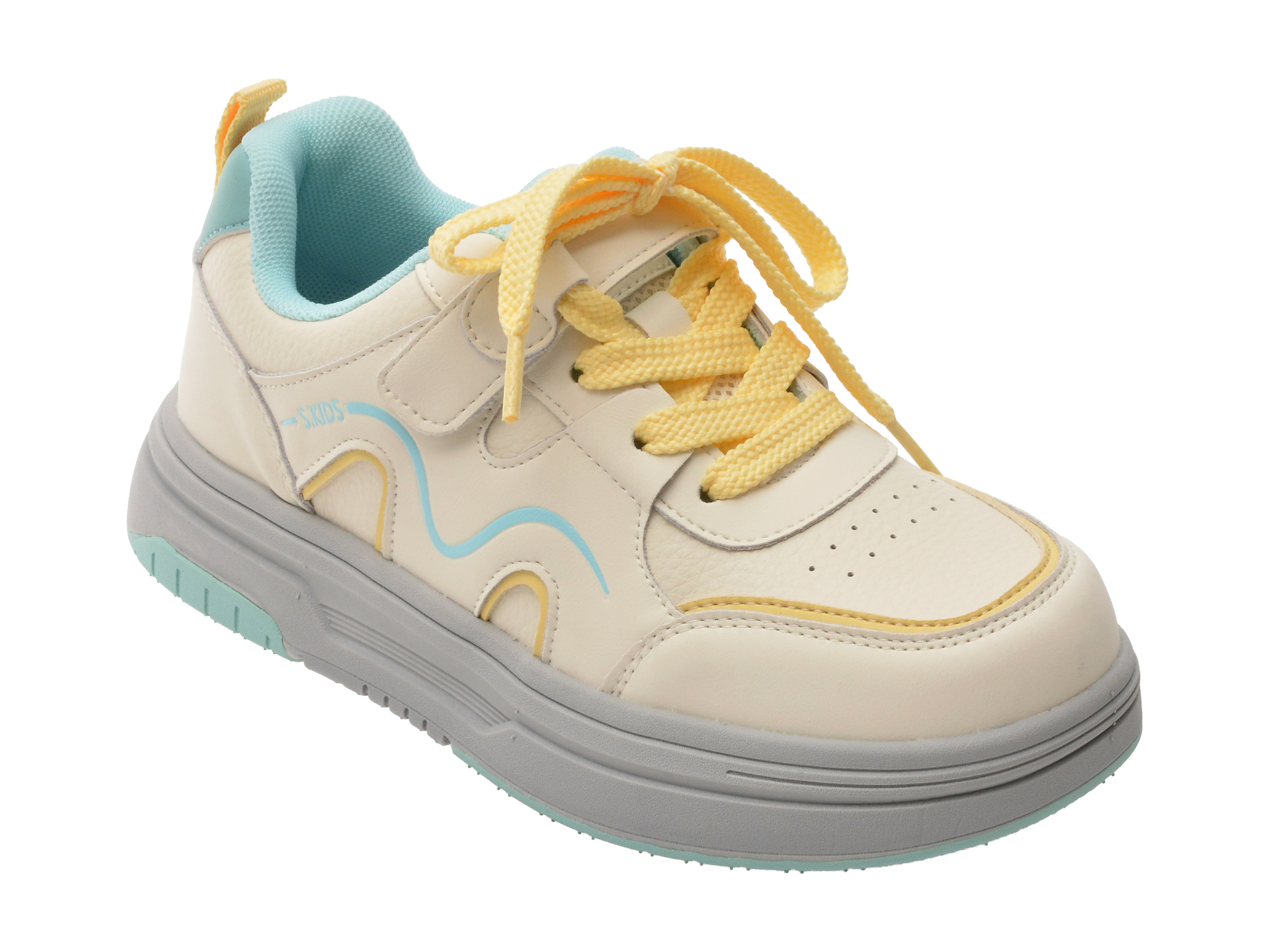Pantofi sport SELECTION KIDS albi, 2553, din piele naturala