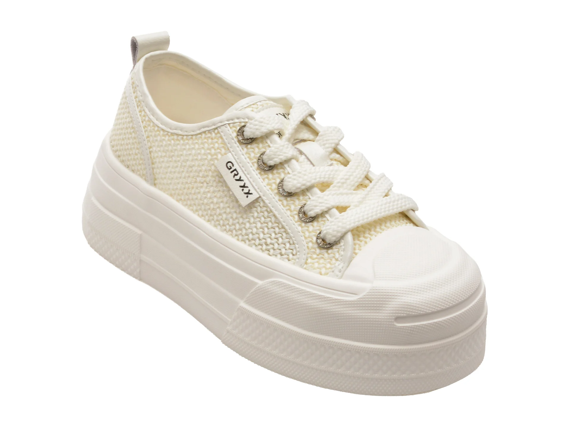 Pantofi sport GRYXX albi, C11928, din material textil