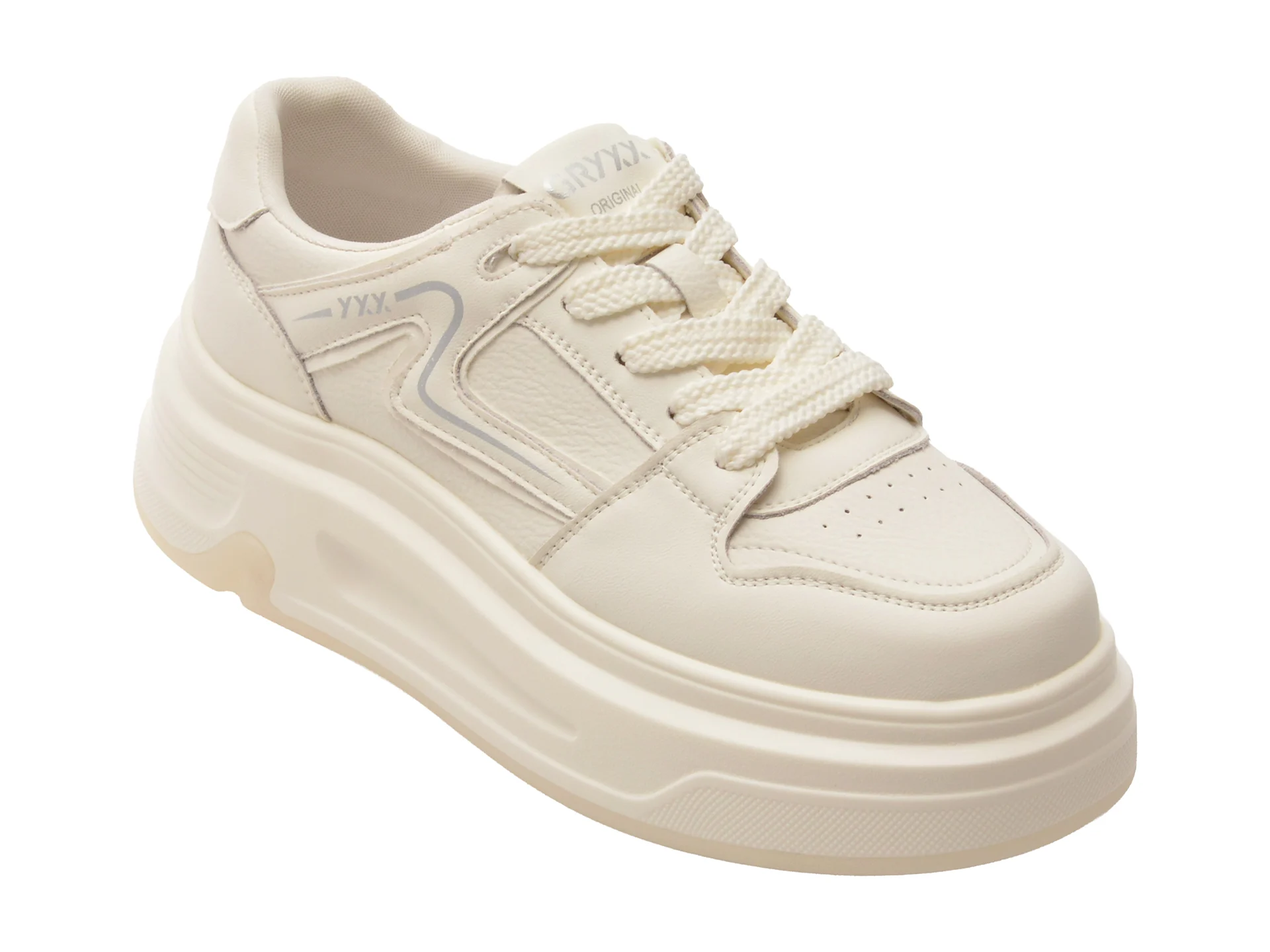 Pantofi sport GRYXX albi, 8219, din piele naturala
