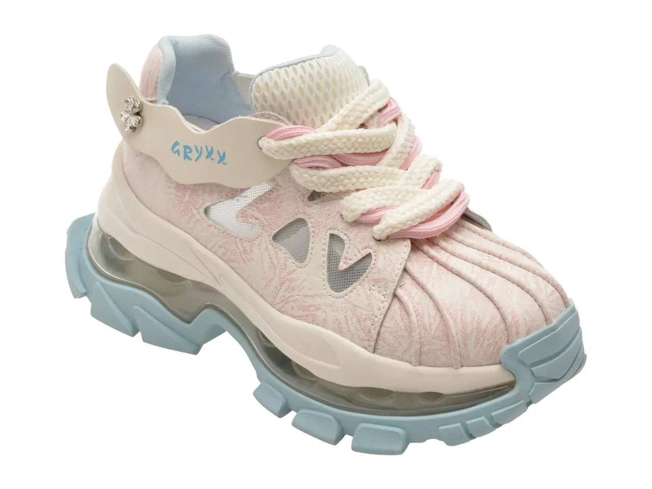 Pantofi sport GRYXX albi, 2027, din piele naturala