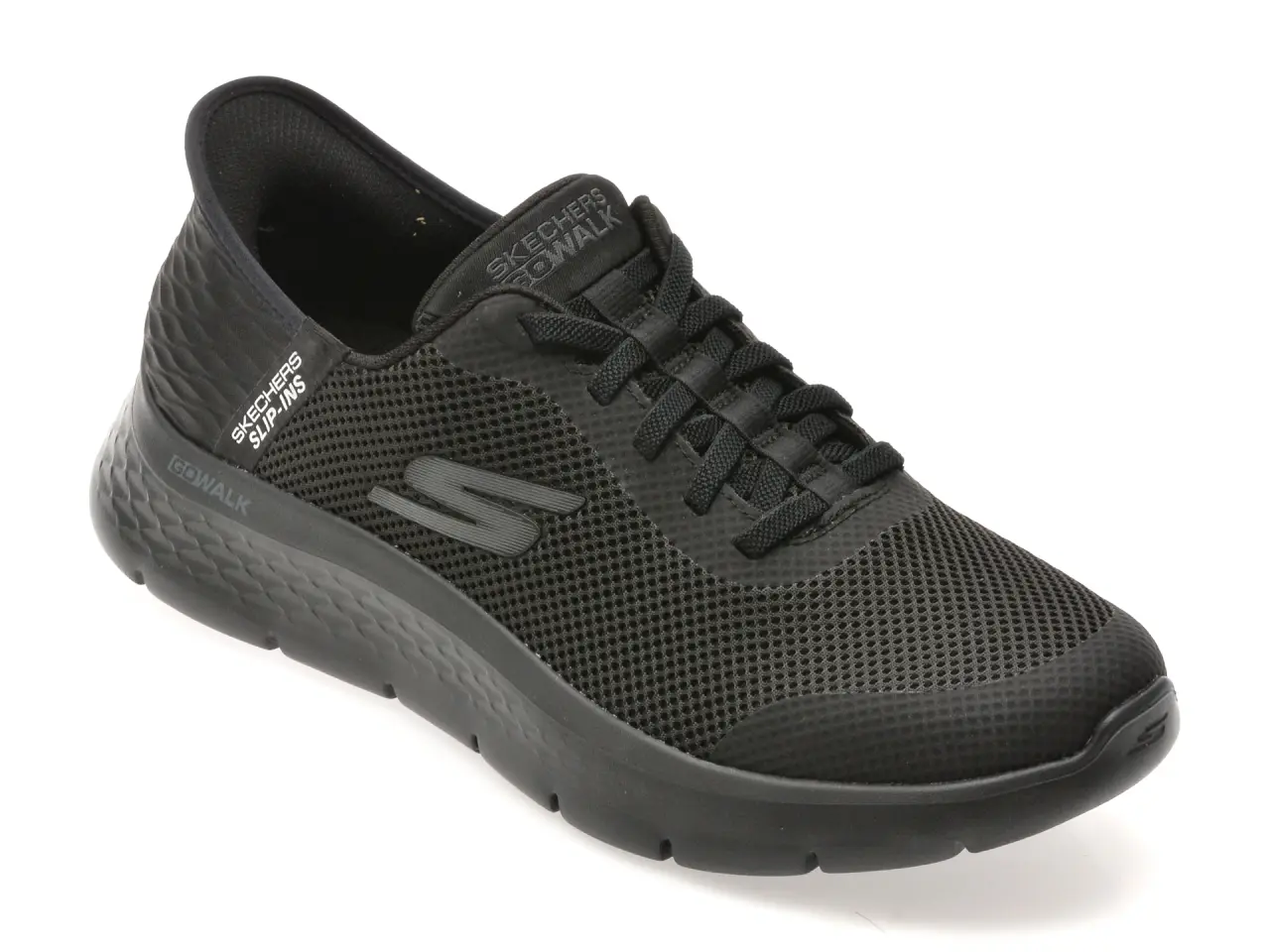 Pantofi sport SKECHERS negri, GO WALK FLEX, din material textil
