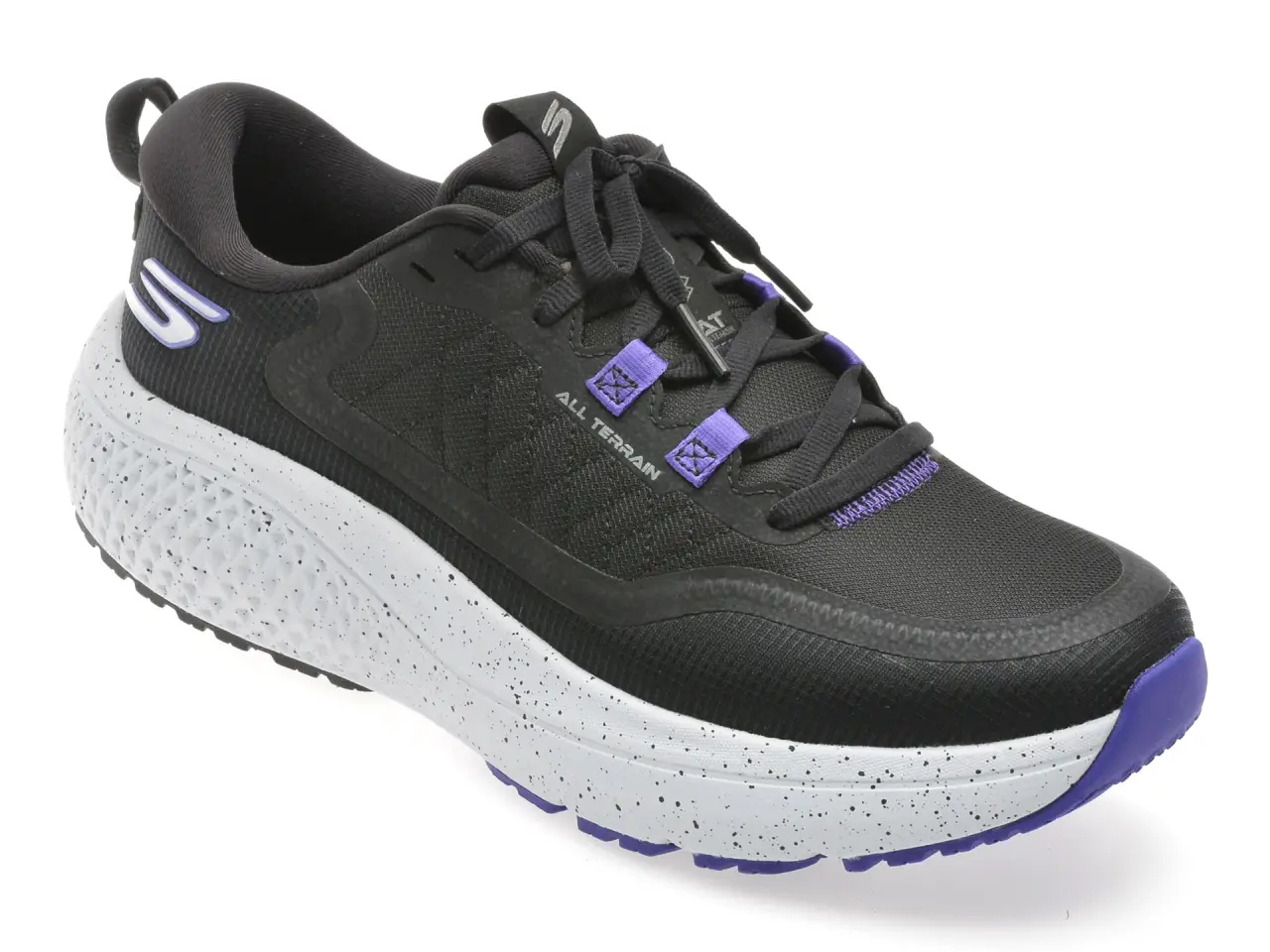 Pantofi sport SKECHERS negri, GO RUN SUPERSONIC MAX A/T , din material textil