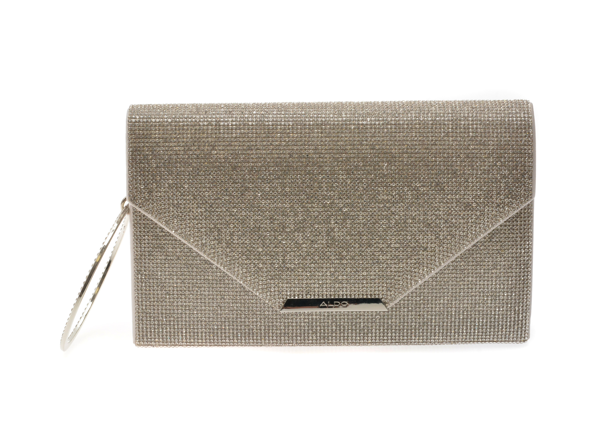 Geanta ALDO argintie, WELTER 042, din material textil