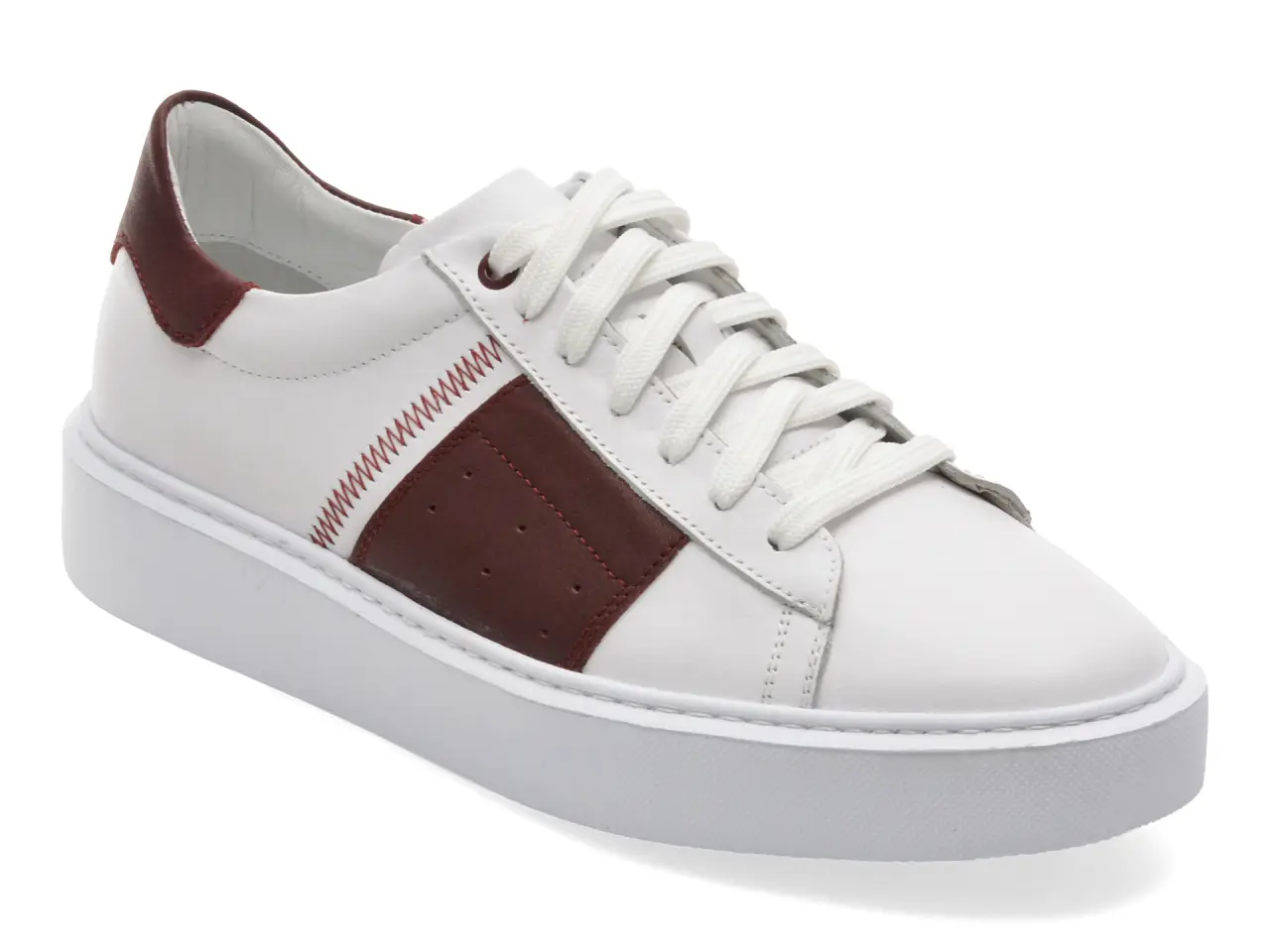 Pantofi sport MARCO BUFFON albi, BF351, din piele naturala