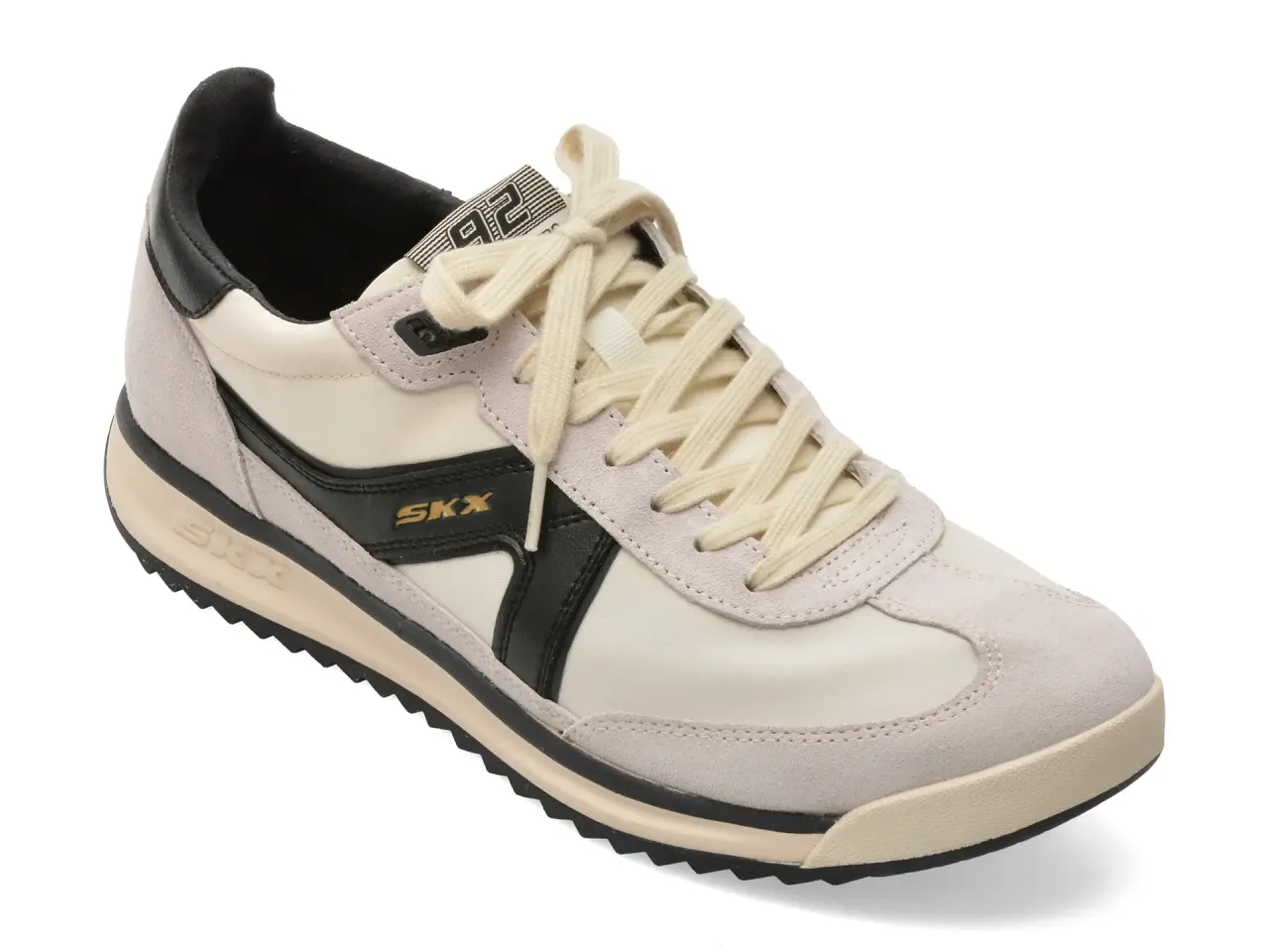Pantofi sport SKECHERS alb-negru, SKX 92, din material textil