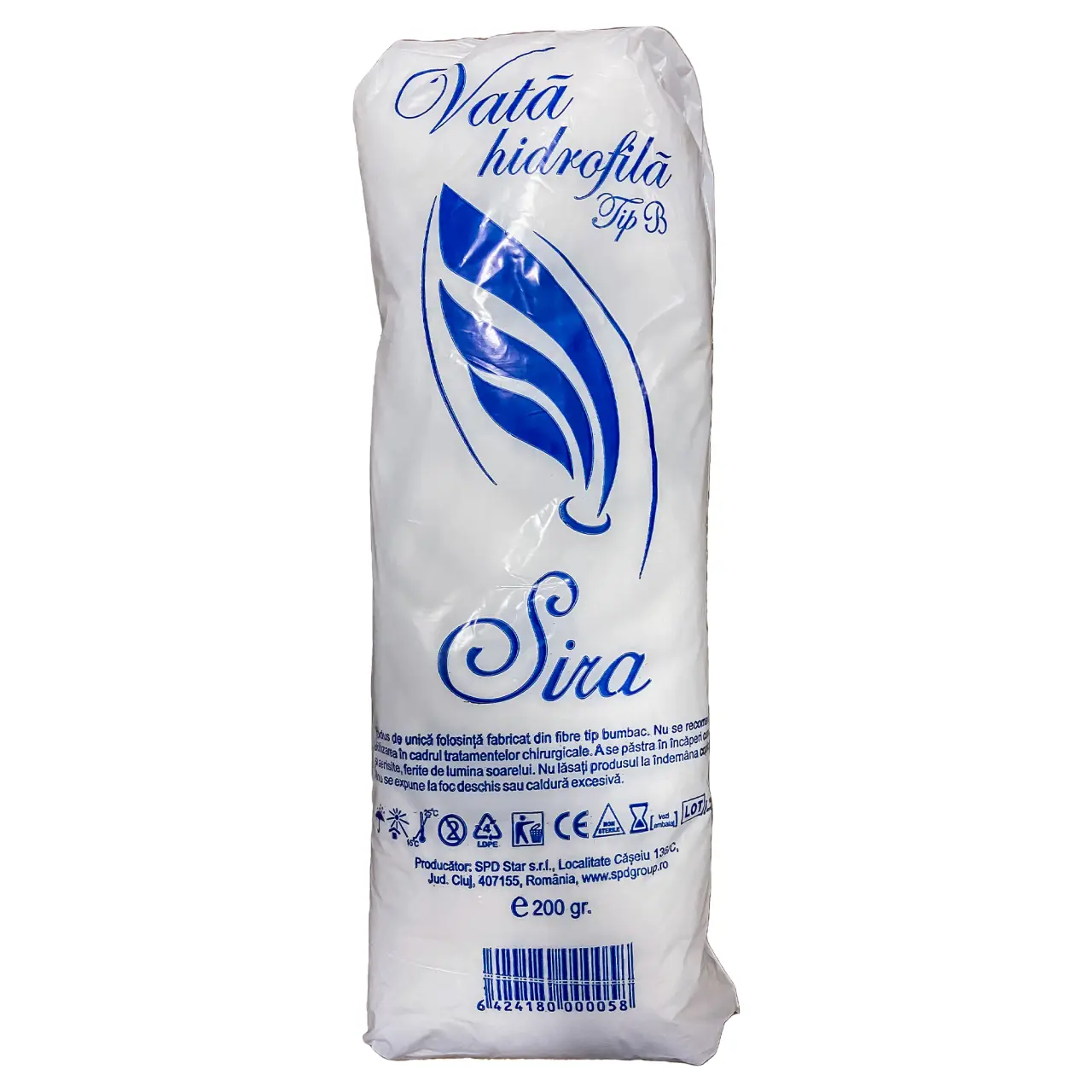 Vata Medicinala Hidrofila tip B, nesterila, 200g