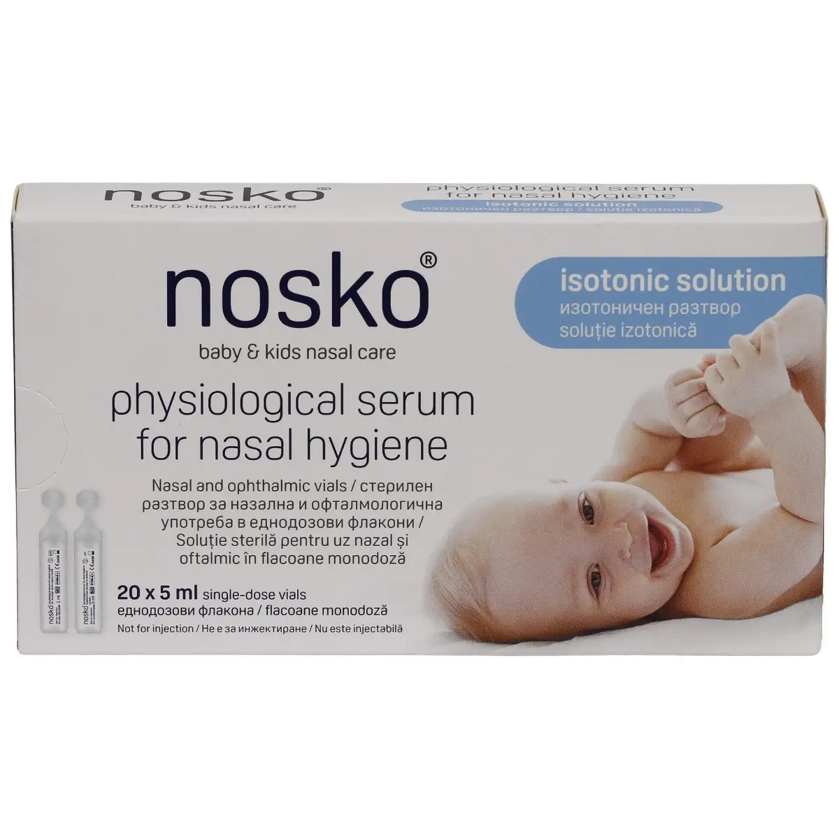 Solutie NaCl 0.9% pentru igiena nazala si oculara, 20 fiole x 5ml