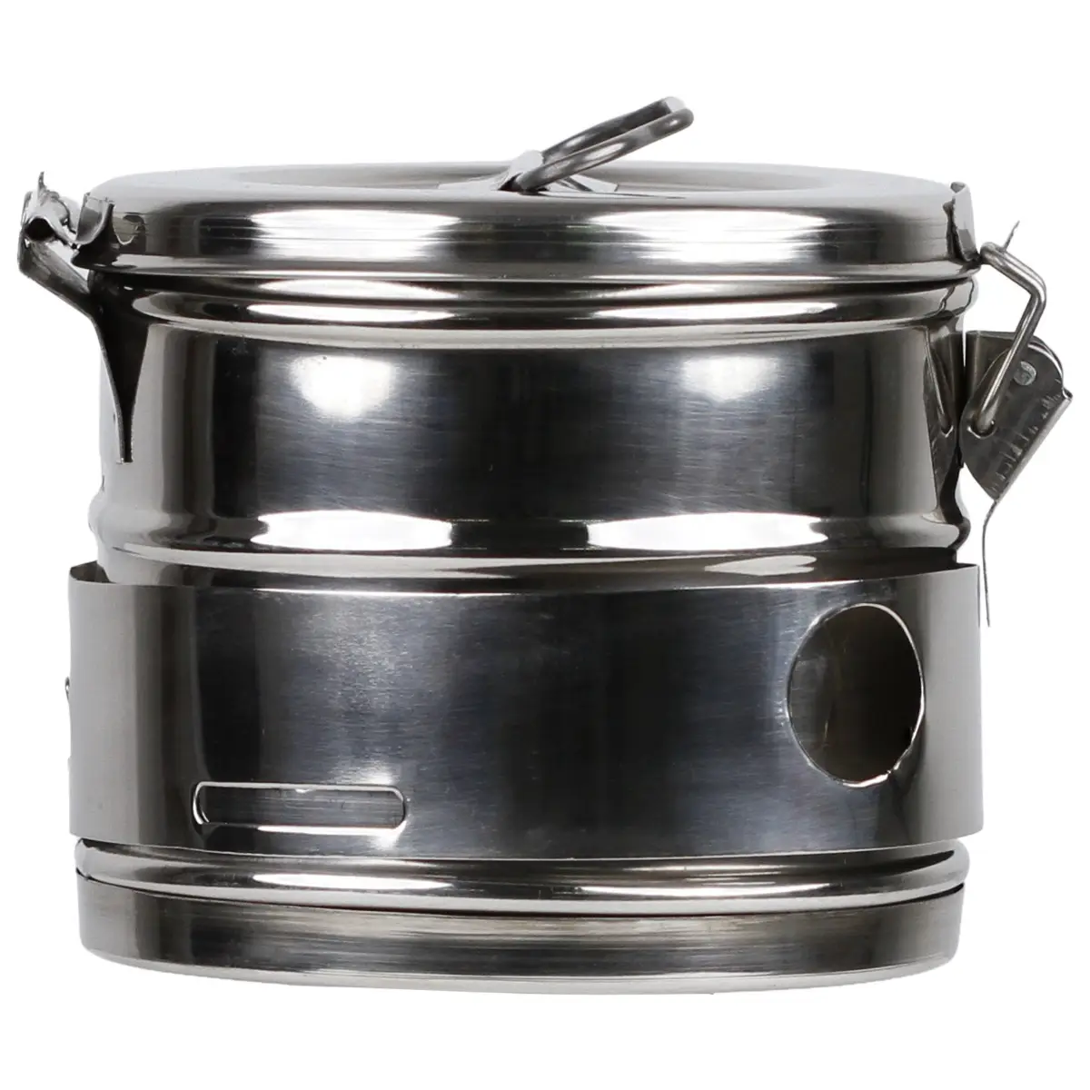 Casoleta sterilizare inox 12x12 cm PRIMA cu capac si sistem de siguranta