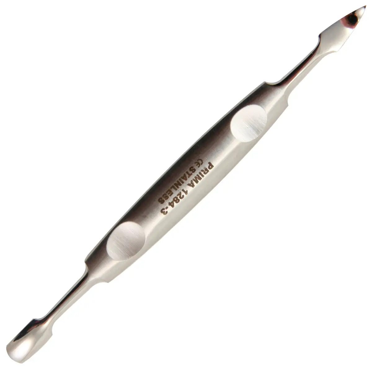 Chiureta PRIMA cu 2 capete, pentru manichiura si pedichiura, inox, 12cm