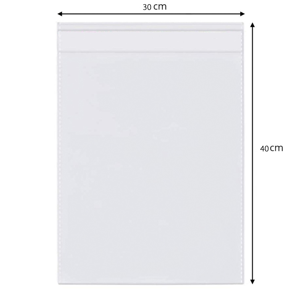 Punga BOPP transparenta cu clapeta adeziva 30x40+6 cm, cu perforatii, pentru ambalare