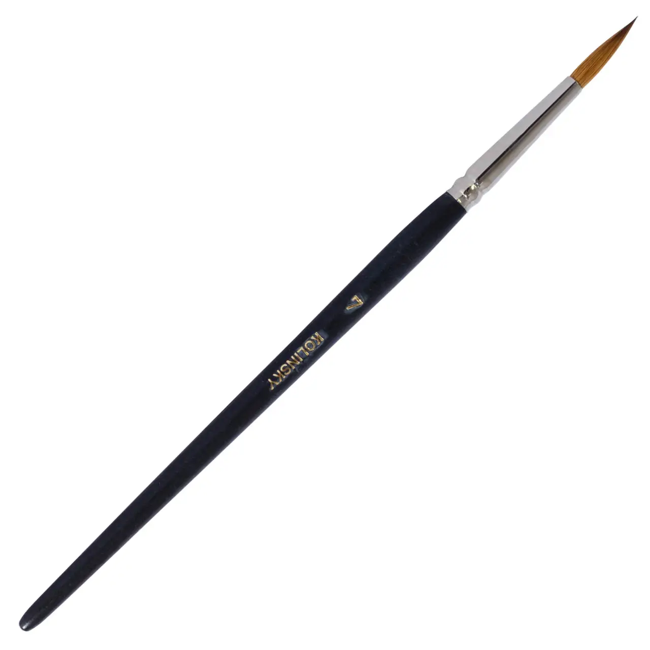 Pensula Kolinsky nr. 7 din par natural de samur - pensula rotunda pentru pictura, acuarela, ulei, guasa si acrilic